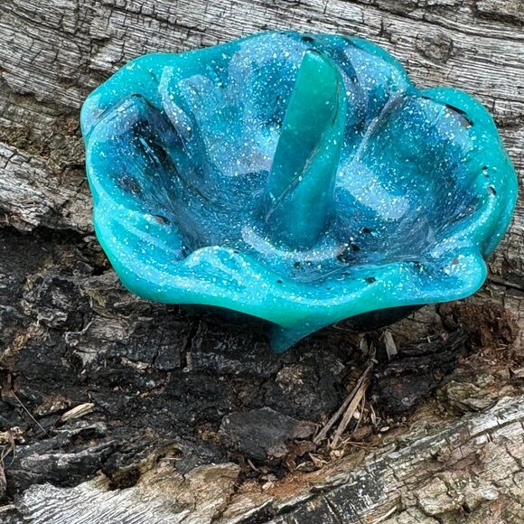Ring Trinket Holder Turquoise and Black Resin Handmade by Southern Sista - Picture 3 of 3